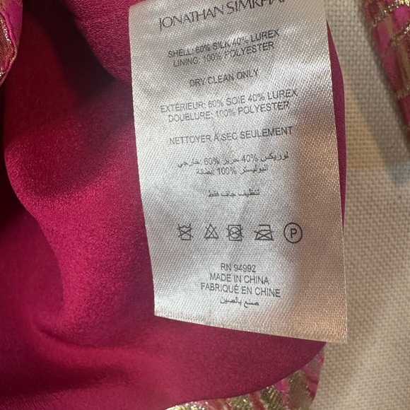 NWT Simkhai Halen Fil Coupe Minidress in Bougainvillea Metallic Moire Size 0 - Picture 5 of 5